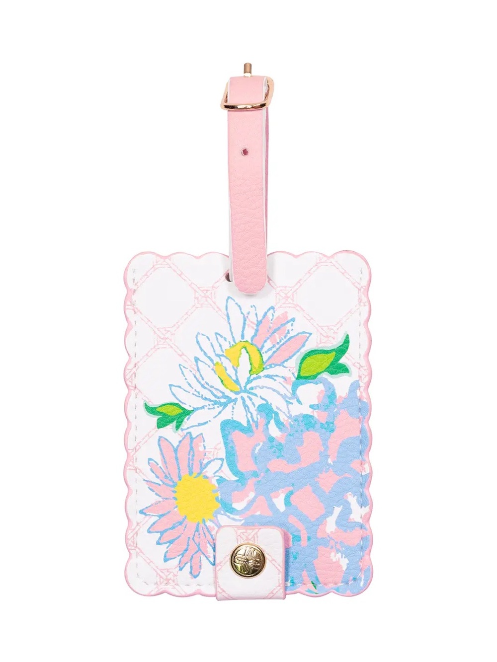 NWT Lilly Pulitzer Garden Home Pink Floral Scalloped Luggage Tag